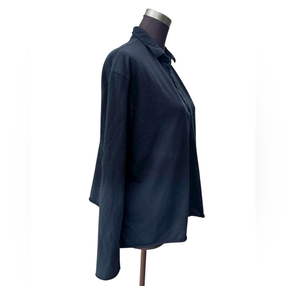 Frank & Eileen Womens large Patrick Popover Henley Heritage Jersey Shirt Navy - Picture 6 of 10